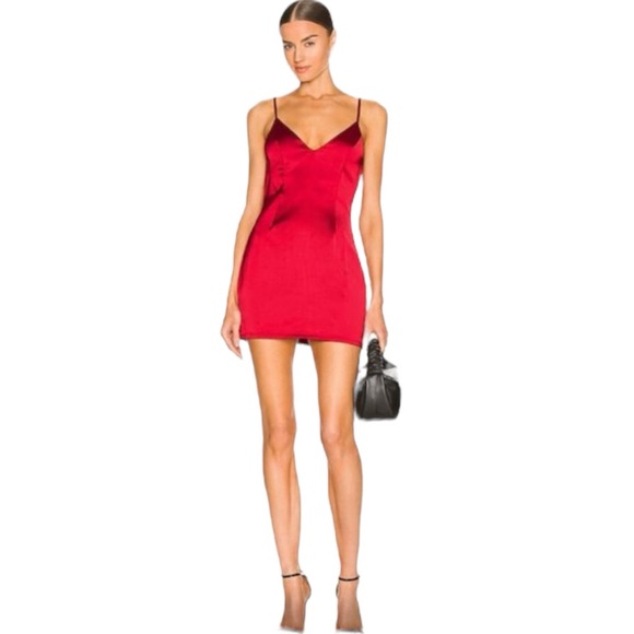 superdown Dresses & Skirts - Superdown || NWOT || Nicole Open Back Red Satin Dress